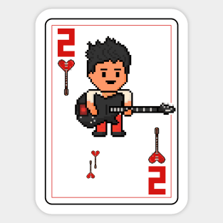 Pixelrockstars Two of Hearts Playing Card Sticker